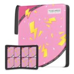 Pink Zip 4-Pocket Card Binder, 400 Pockets, 50 Removable Pages