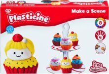 Plasticine The Original, Make A Scene Cupcake Stand Skwishems Set Creative Modelling Clay Kit with Tools Make & Skwish Colourful Cupcakes Reusable Mess-Free Craft Fun Ideal for Ages 3