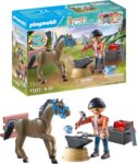 Playmobil 71357 Horses of Waterfall – Farrier Ben and Achilles, interactive horse care at Waterfall Ranch, fun imaginative role-play, sustainable playsets suitable for children ages 5