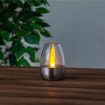Polished Stainless steel effect Modern Solar-powered Integrated LED Outdoor Decorative light