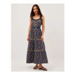 Polly Print Jersey Midi Dress Blue