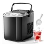 Portable Countertop Ice Maker, Dual-Size, Self-Cleaning, 1.5L Tank, Black