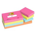 Post-It Notes, 12 Pads, 1200 Sheets, 38×51 Mm, Assorted Colors – £10.44 S&S