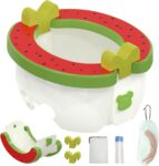 Potty Training Toddler Toilet,Travel Potty for Toddlers, Potty Training Toilet Seat for Kids Boys Girls,Portable Foldable Potty with Potty Liners Storage Bag Indoor Outdoor Use,Red