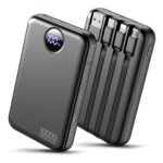 Power Bank 10000mAh with 4 Built-in Cables Portable Charger Fast Charging