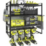 Power Tool Organiser,4 Layer Drill Holders Wall Mount,Heavy Duty Metal Sold by KAFAHOM US / FBA