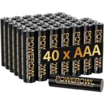 Powerowl AAA Batteries 40 Pack – Alkaline 1.5v – High-Capacity Long Lasting Triple A Battery, 10-Year Shelf Life – Sold by NengWo-EU /FBA