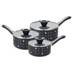 Prestige Disney Monochrome Ceramic Non Stick Saucepan Set of 3 with Lids – 16, 18 & 20cm Induction Saucepan Set, PFAS & PFOA Free