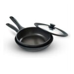 Prestige Nadiya Black round Aluminium Non-Stick Frying Pan Set