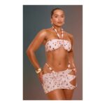 PrettyLittleThing Shape Animal Print Beaded Mesh Mini Skirt