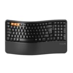 ProtoArc EK02 Ergonomic Wireless Keyboard with Wave Keys, Black