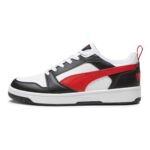 Puma Unisex Rebound Low Sneakers White/Red/Black US 4.5