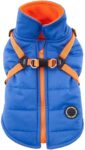 Puppia Dog Coats for Small and Medium Dogs – Waterproof Dog Coat with Harness Lined with fleece, Blue, M