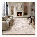 PureCozy Beige Rug 200x300cm Washable Abstract