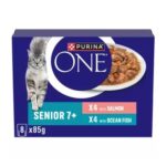 Purina PURINA ONE Senior 7 Mini Fillets Salmon & Ocean Fish Wet Cat Food 8x85g