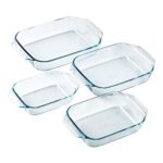 Pyrex Set of 4 Rectangular Oven Dishes with Wide Handles