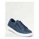 Quilted Side Zip Wide EE Fit Leather Trainer