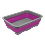 RAM ONLINE Collapsible Washing up Bowl, 10-Litre Portable Basin, Purple