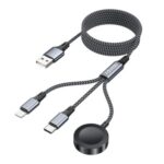RAVIAD 3-in-1 Apple Watch Charger, 2m USB-C/iPhone Cable