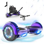 RCB Hoverboards with Go Kart Seat Bundle for Kids Segways Built in LED lights Bluetooth Speaker Hoverboards, Gift for Kids and Adult