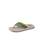 REEF Mens Phantoms Flip Flops Grey/Tan/Lime, Size 5