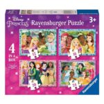 Ravensburger Disney Princess 4-in-a-Box Jigsaw Puzzles, Ages 3, 1224 Pcs