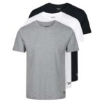Reebok Mens pack of 3 T-Shirts, Santo Shirt, Black/White/Grey Marl – S, M, L, XL Cotton Blend, Lightweight, Machine Washable