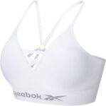 Reebok Womens Seamless Sports Bra Womens Sports Bras with Halter Neck Design High Support, Non Wired and Comfortable Bra Available in 4 Size Black, Grey Or White