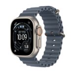 Refurbished Apple Watch Ultra 3 GPS Cellular, 49mm Natural Titanium Case with Anchor Blue Ocean Band