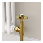 Refurbished Maesta Brushed Brass Traditional Manual Angled Radiator Valves