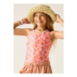 Regatta Orange Peel Leopard Katrisse UPF 30 Swim Costume (3-13 Years) 3-4 Yrs