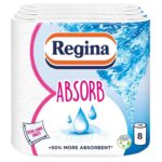 Regina Absorb, 8 Rolls of Kitchen Towel, 2-Ply (S&S £8.40)