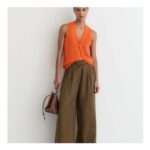 Reiss Orange Robin Linen Button-through Knitted Waistcoat