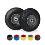 Relaxdays 2x Hand Truck Tyres, 3.00-4, Solid Rubber