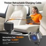 Retractable Car Charger, 180W Cigarette Lighter Splitter – Sold by Magjieyx / FBA