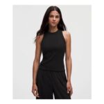 Ribbed Heavyweight Cotton-Blend Racerback Tank Top