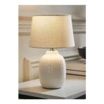 Ribbed Pattern Gloss Small Table Lamp