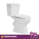 Rimless Close Coupled Toilet WC Soft Close Seat Dual Flush White Ceramic – With Code – Sold by gobathrooms (UK Mainland)