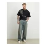 River Island Ame Saint Midweight T-Shirt in Black.