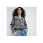 River Island Womens Trophy Jacket Black Collarless