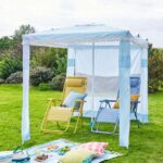 Riviera Blue and White Striped Cabana Parasol Free Click & Collect