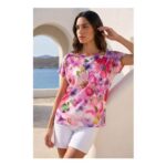 Roman Floral Sparkle Top