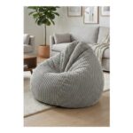 Rucomfy Jumbo Cord Slouchbag Platinum Beanbag