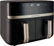 Russell Hobbs Dual Air Fryer, 9L Rapid Airfryer XXL, Dual Basket and Zone