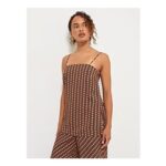 Rust Geometric Print Strappy Co Ord Top