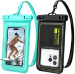 Rynapac Floating Waterproof Phone Pouch Up to 7, 2 Pack IP68 Dry Bag Case
