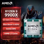 Ryzen 9 9900X Game CPU R9 9900X Up to 5.6GHz 12-Core 24-Thread Socket AM5 – Sold by Binary Tech Store