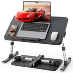 SAIJI Non-Slip Leather Lap Desk Laptop Bed Tray Table, Laptop Stand for Bed – Black ( Resale-Like new )