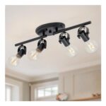SEEBLEN 4-Light Black Ceiling Track Lighting with Adjustable Heads