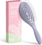 SHINLEA Hair Brush Anti Tangle Detangle, Wet & Dry Head Massaging Spiral Hairbrush for Women, Men, kids, Glide Through Tangles For All Hair Types (Purple)